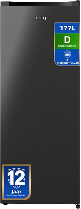 CHiQ CSD208D4D - Vrijstaande Vriezers - 177 Liter - Energieklasse D - Supervriezen - 6 Lades - 39 dB- Zwart - 12 jaar garantie op compressor